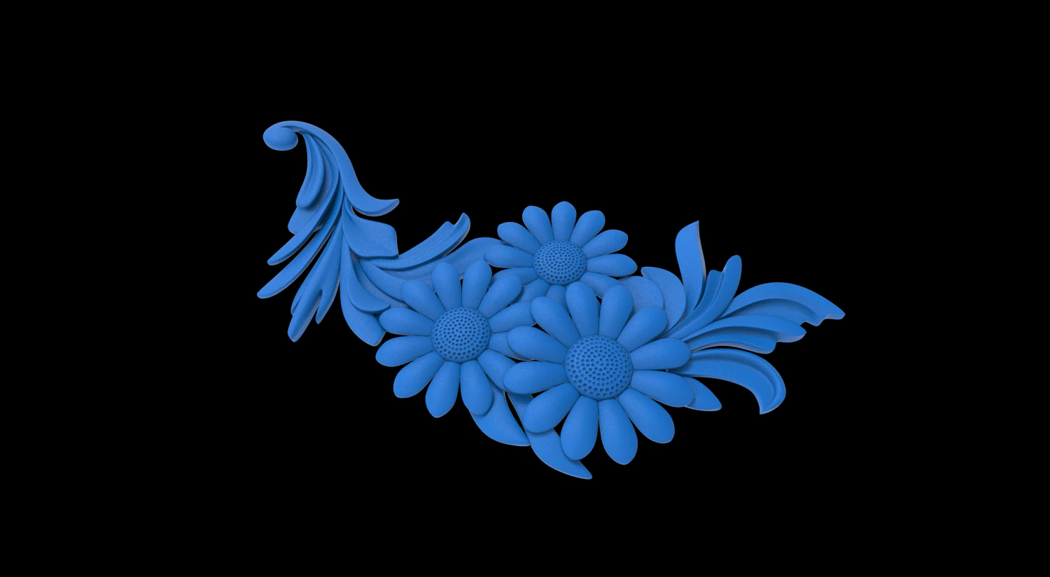 Flower ornament vvv 3D Print Model .c4d .max .obj .3ds .fbx .stl .blend