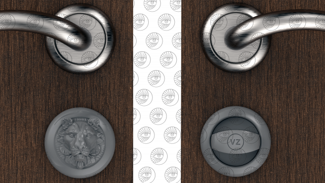 Door handle wrapper lioness 3Dプリントモデル .c4d .max .obj .3ds .fbx .stl .blend 