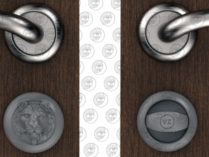 Door handle wrapper lioness 3D प्रिंट मॉडल