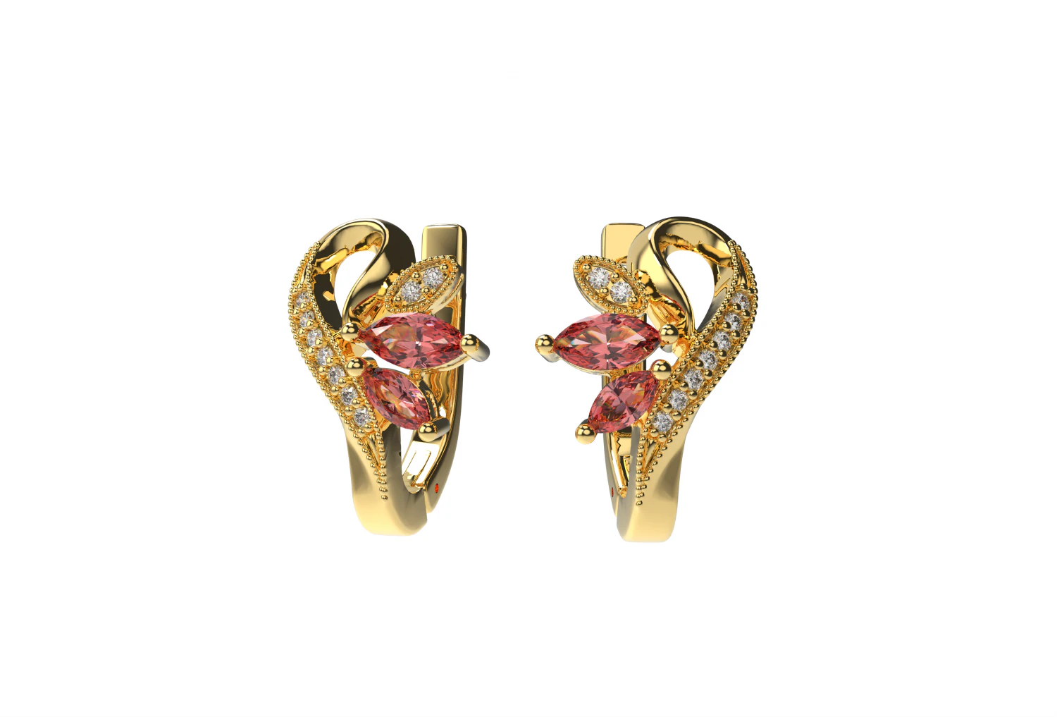 BEAUTIFUL EARRINGS 1 3D Print Model .c4d .max .obj .3ds .fbx .stl .blend 