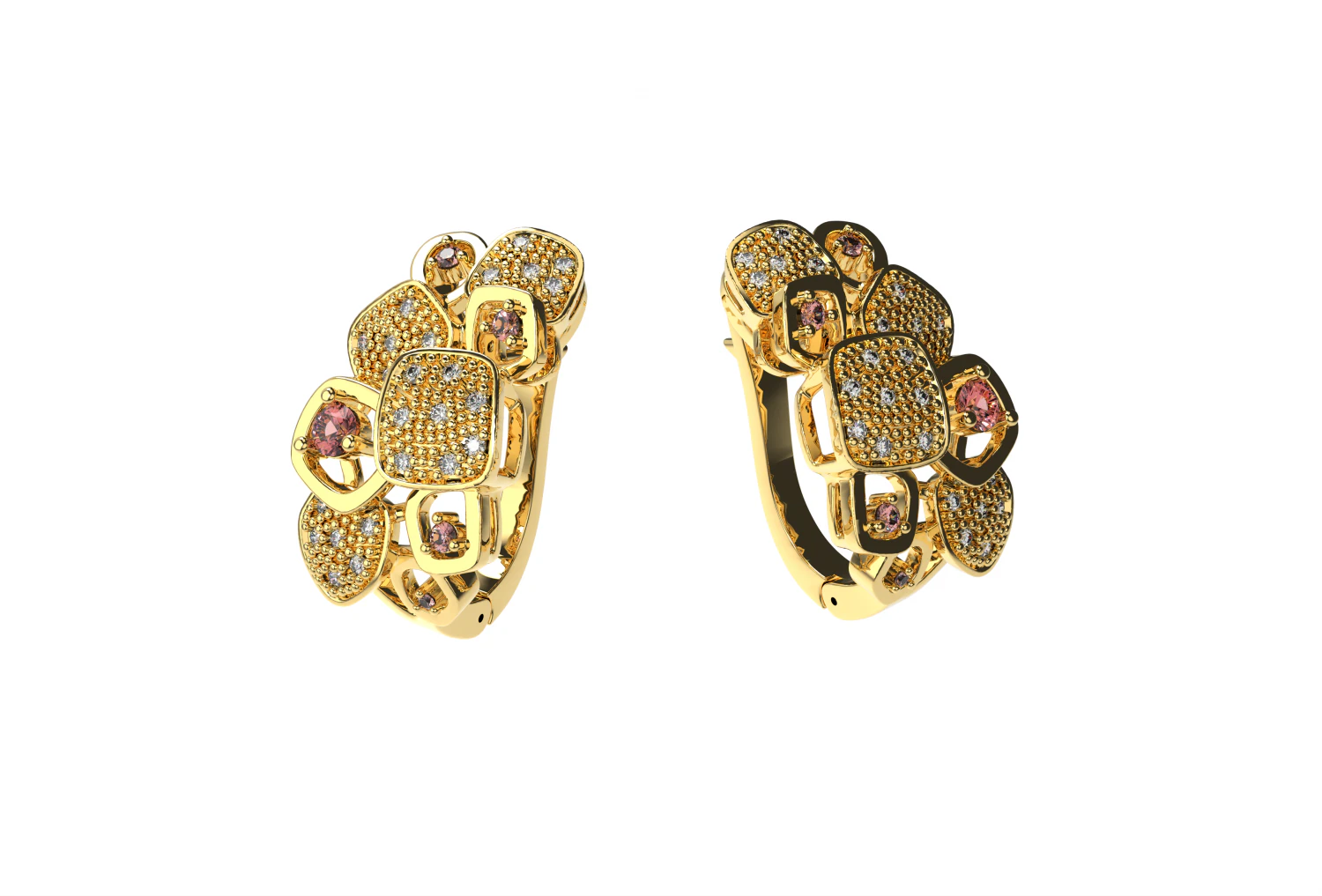 BEAUTIFUL EARRINGS 2 3D Print Model .c4d .max .obj .3ds .fbx .stl .blend 