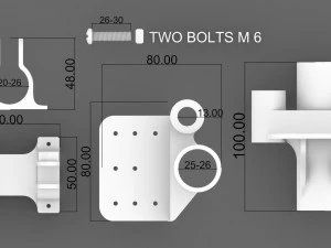 TWO BRACKETS FOR THE BORON MACHINE 3D Print Model