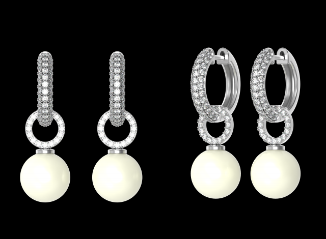 PEARL EARRINGS Modello di stampa 3D .c4d .max .obj .3ds .fbx .stl .blend
