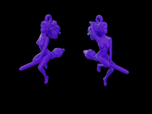A witch on a broomstick 3D Print Model