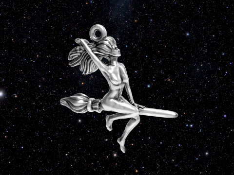 A witch on a broomstick 3D 프린트 모델