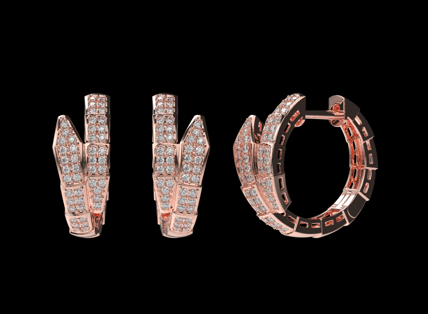 Earrings 4 3D Print Model .c4d .max .obj .3ds .fbx .stl .blend 