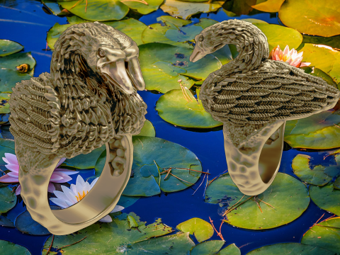 The swan ring 3D प्रिंट मॉडल