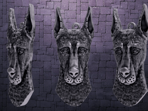 DOBERMAN PENDANT 3Dプリントモデル