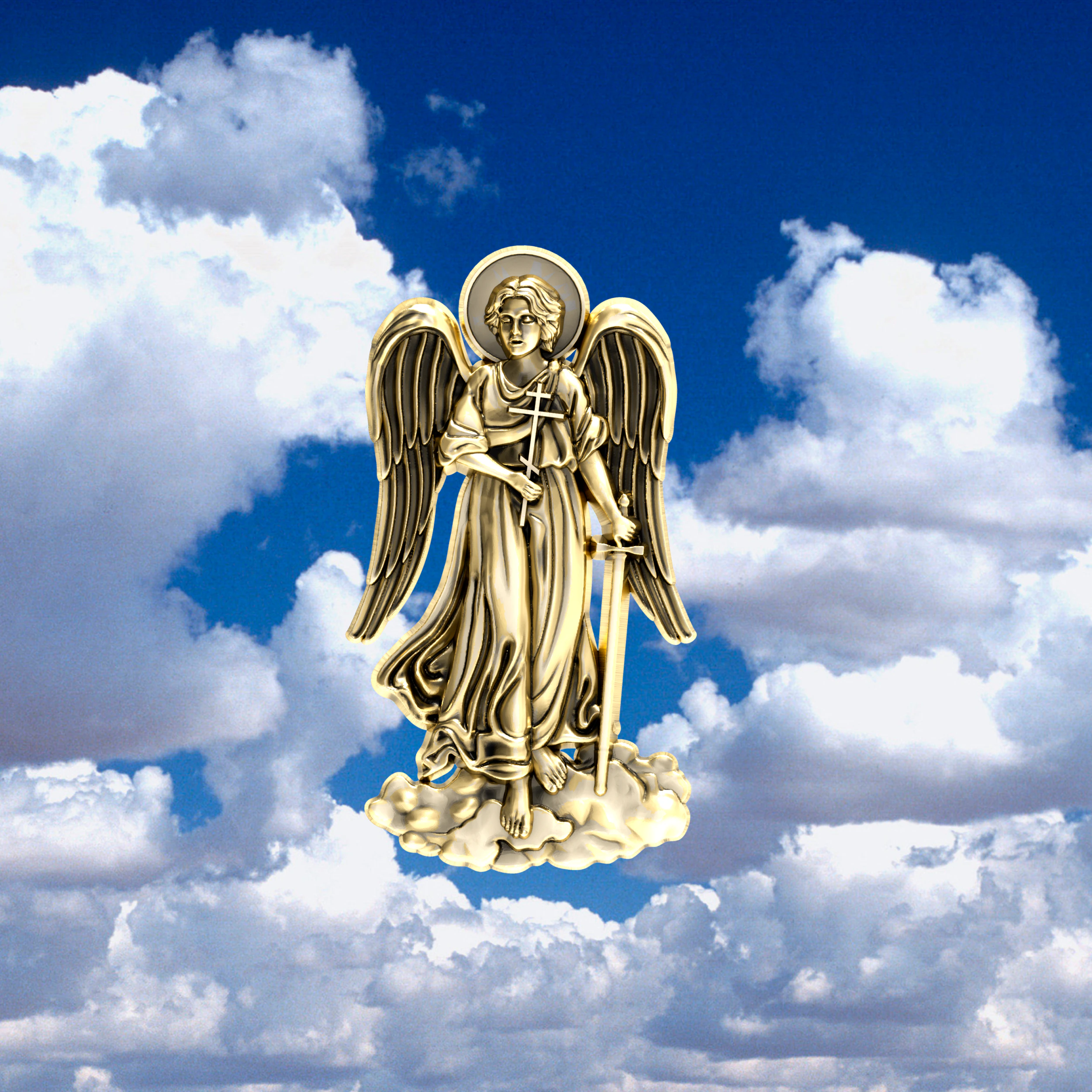 GUARDIAN ANGEL 3D Print Model .c4d .max .obj .3ds .fbx .stl .blend 