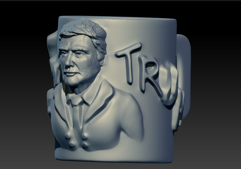 Trump mug 47 Modelo de impresión 3D .c4d .max .obj .3ds .fbx .stl .blend