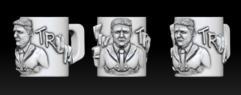 Trump mug 47 Modello di stampa 3D .c4d .max .obj .3ds .fbx .stl .blend
