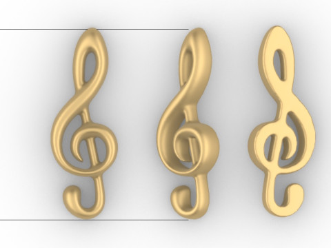 Treble clef 3Dプリントモデル
