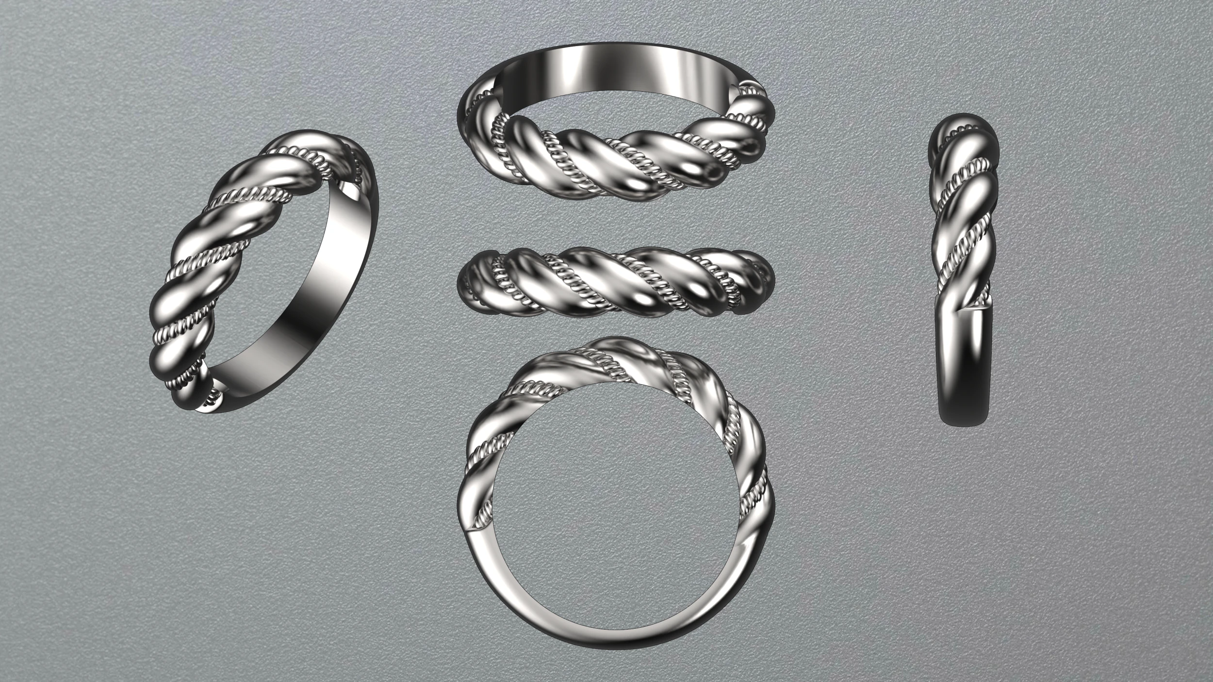 Pigtail ring 3D Print Model .c4d .max .obj .3ds .fbx .stl .blend