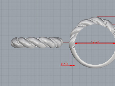 Pigtail ring 3D Baskı Modeli