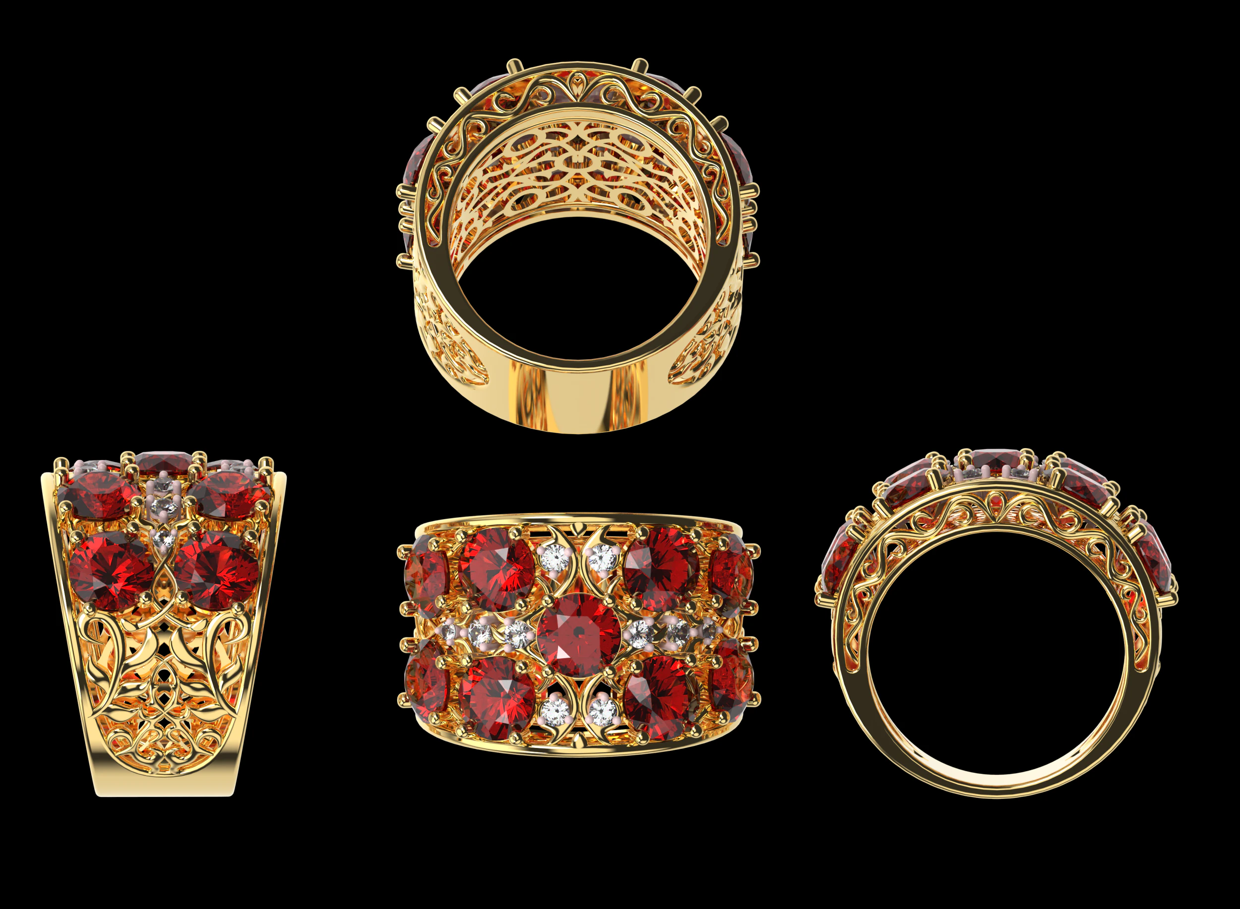 Foliage ring 3D Print Model .c4d .max .obj .3ds .fbx .stl .blend