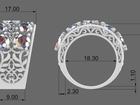 Foliage ring 3D Print Model