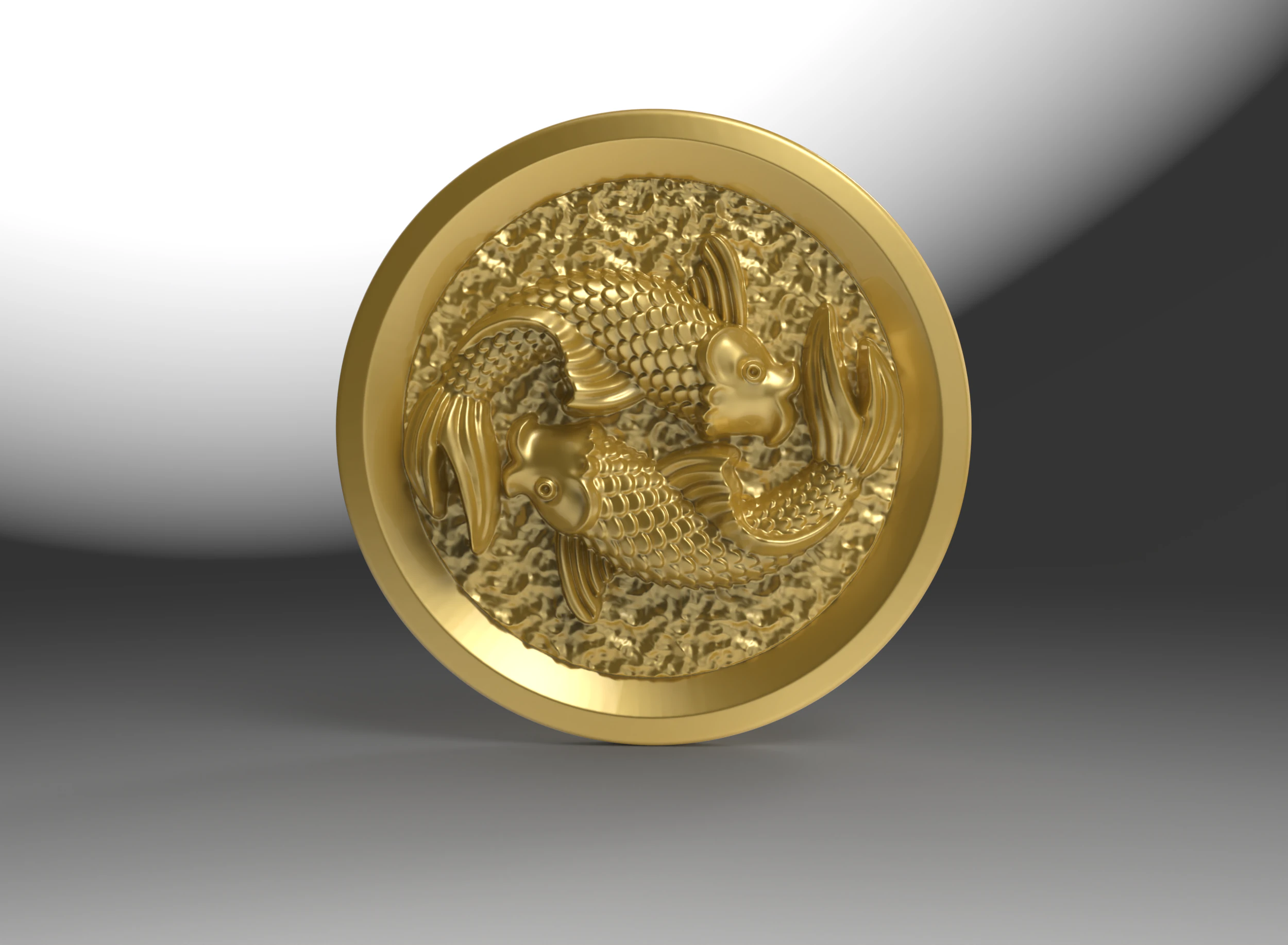 The fish button 3D Print Model .c4d .max .obj .3ds .fbx .stl .blend 