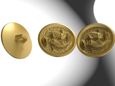 The fish button 3Dプリントモデル
