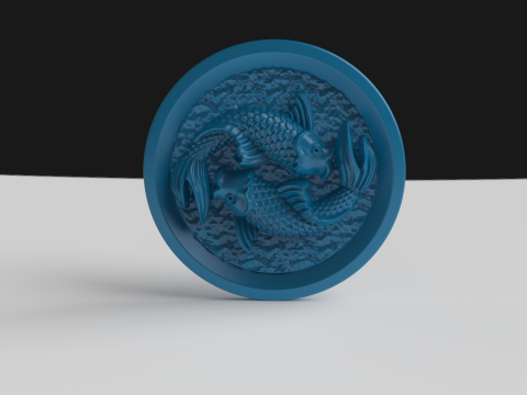 The fish button 3Dプリントモデル