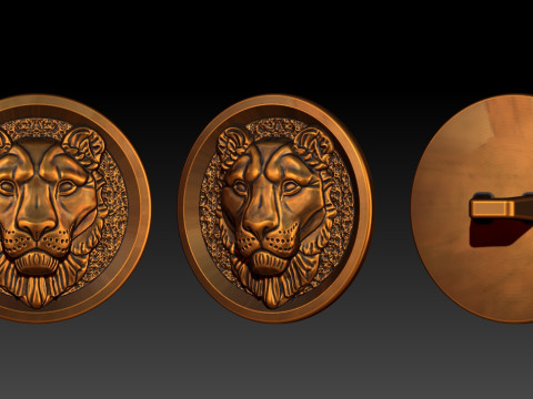 Lioness button Modelo de impresión 3D