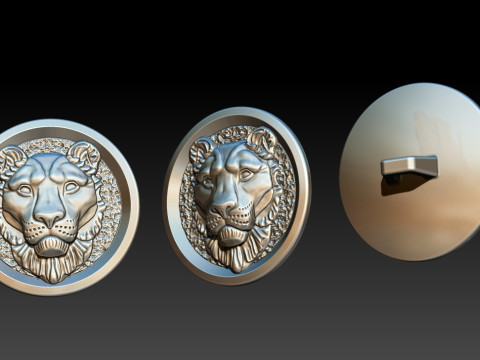 Lioness button Modelo de impresión 3D