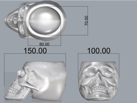 The skull pot Modello di stampa 3D
