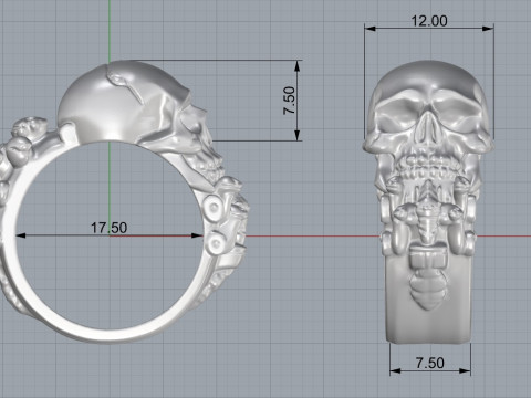 The skull ring Modello di stampa 3D
