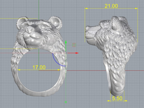 Teddy bear ring 3D 打印模型