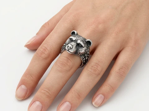Teddy bear ring 3D Print Model