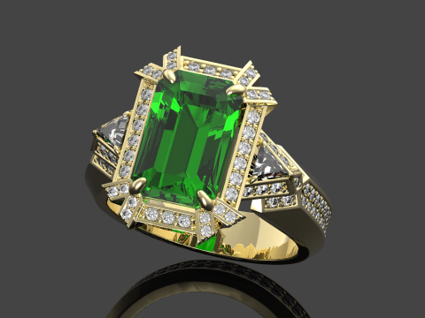 Anello di smeraldo Modello di stampa 3D