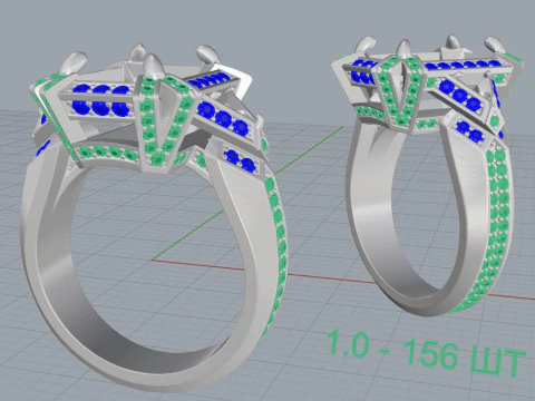 Emerald ring 3D Print Model
