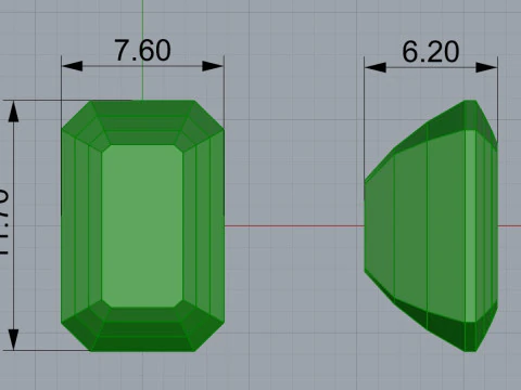 Emerald ring 3D Print Model