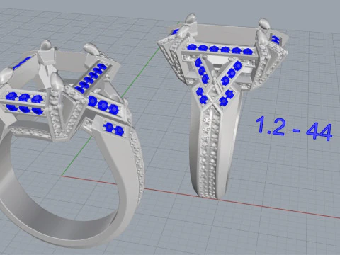 Emerald ring 3D Print Model