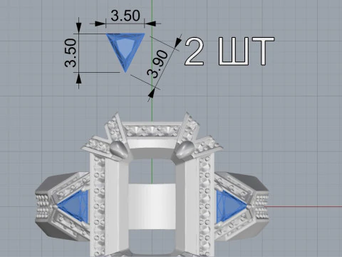 Emerald ring 3D Print Model