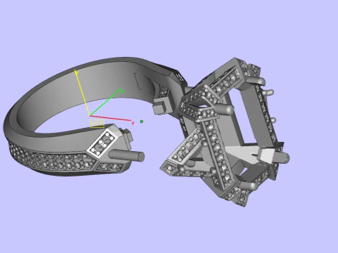 Emerald ring 3D Print Model