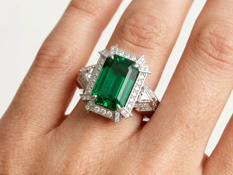 Emerald ring 3D Print Model
