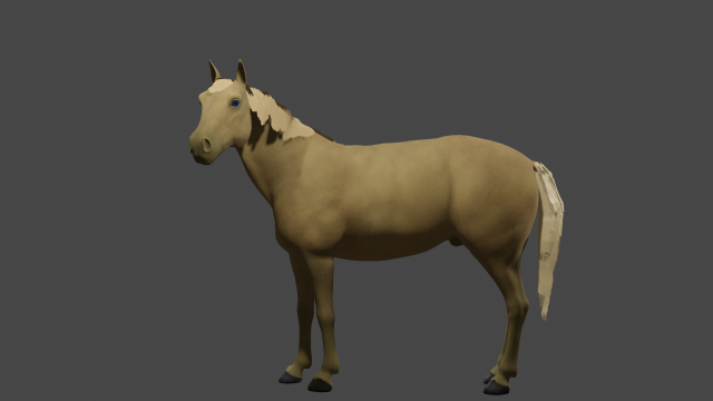 Horse of golden color 3D Model .c4d .max .obj .3ds .fbx .stl .blend 