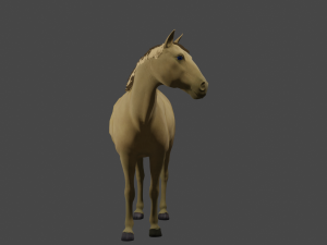 Horse of golden color 3D Model