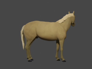 Horse of golden color 3D Model