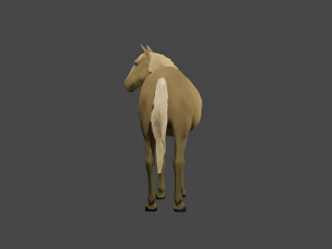 Horse of golden color 3D Model