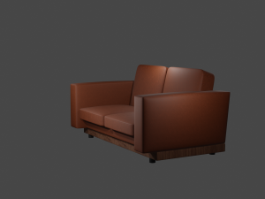Leather sofa Modello 3D