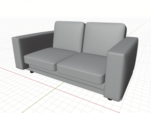 Leather sofa Modello 3D