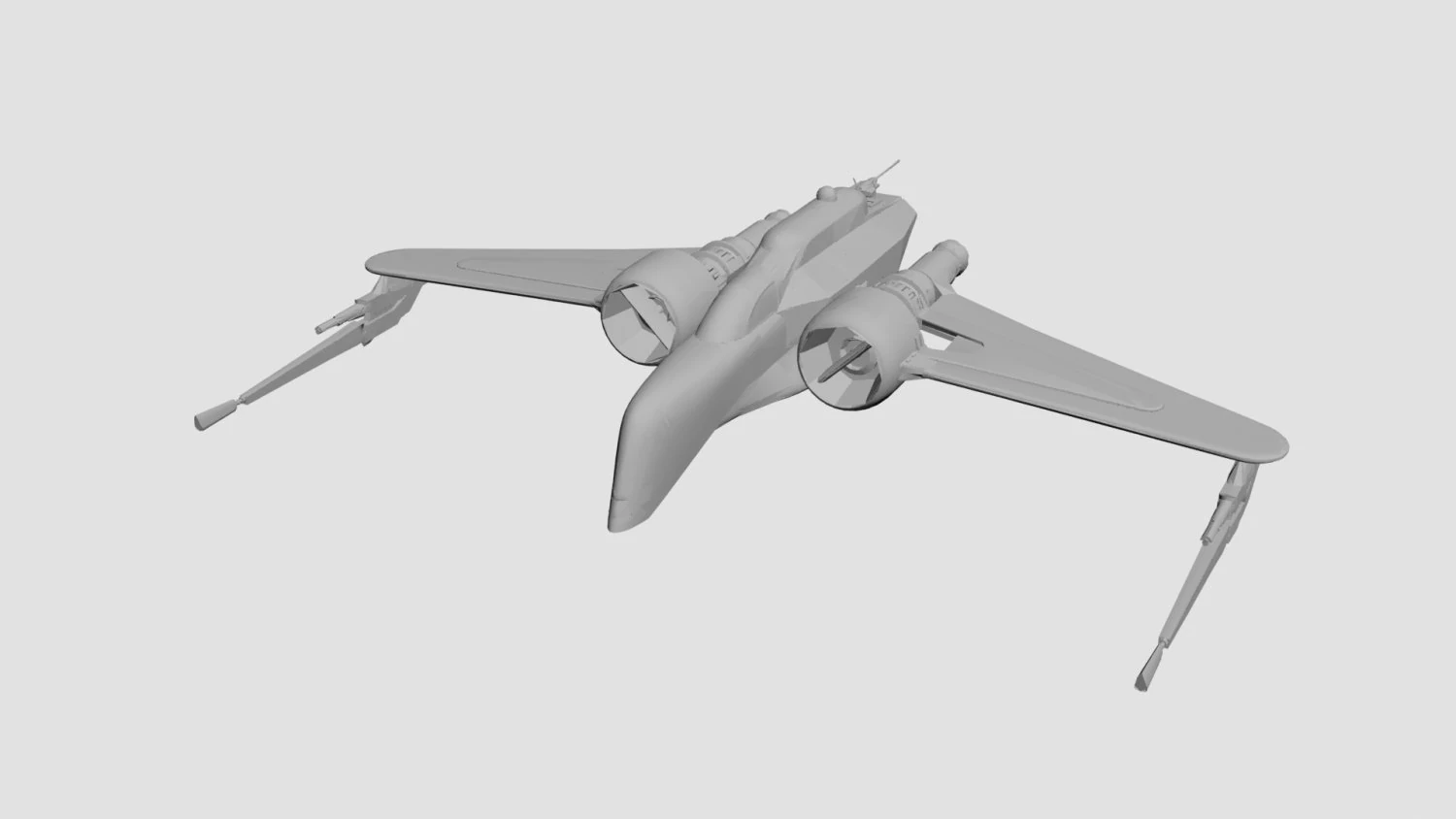 Starfighter-star wars 3D Model .c4d .max .obj .3ds .fbx .stl .blend 