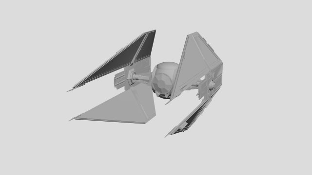 TIE-IN interceptor 3D Model .c4d .max .obj .3ds .fbx .stl .blend 