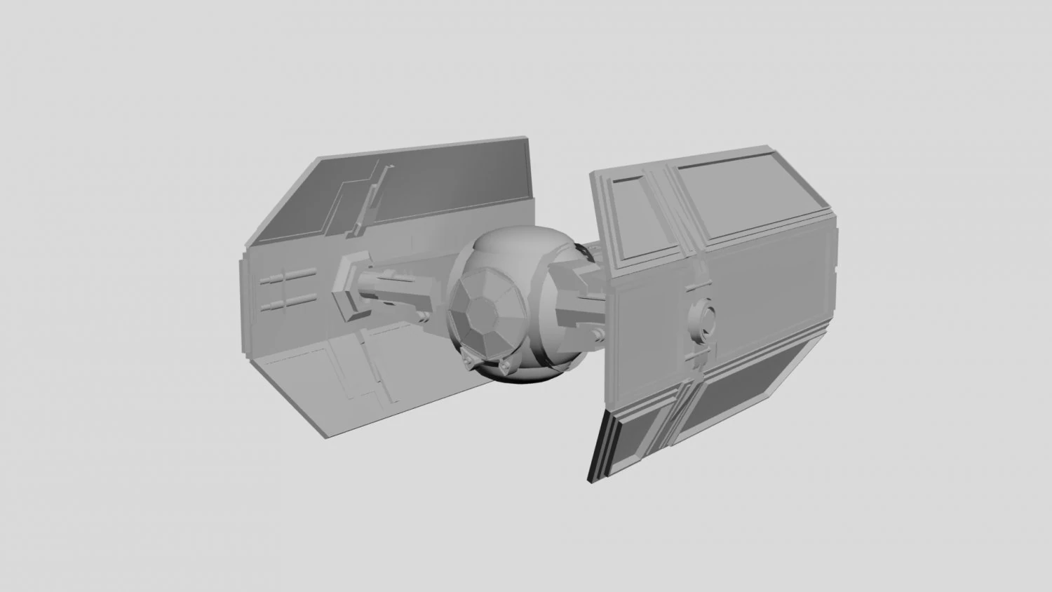 TIE Advanced x1 star wars 3D Model .c4d .max .obj .3ds .fbx .stl .blend 