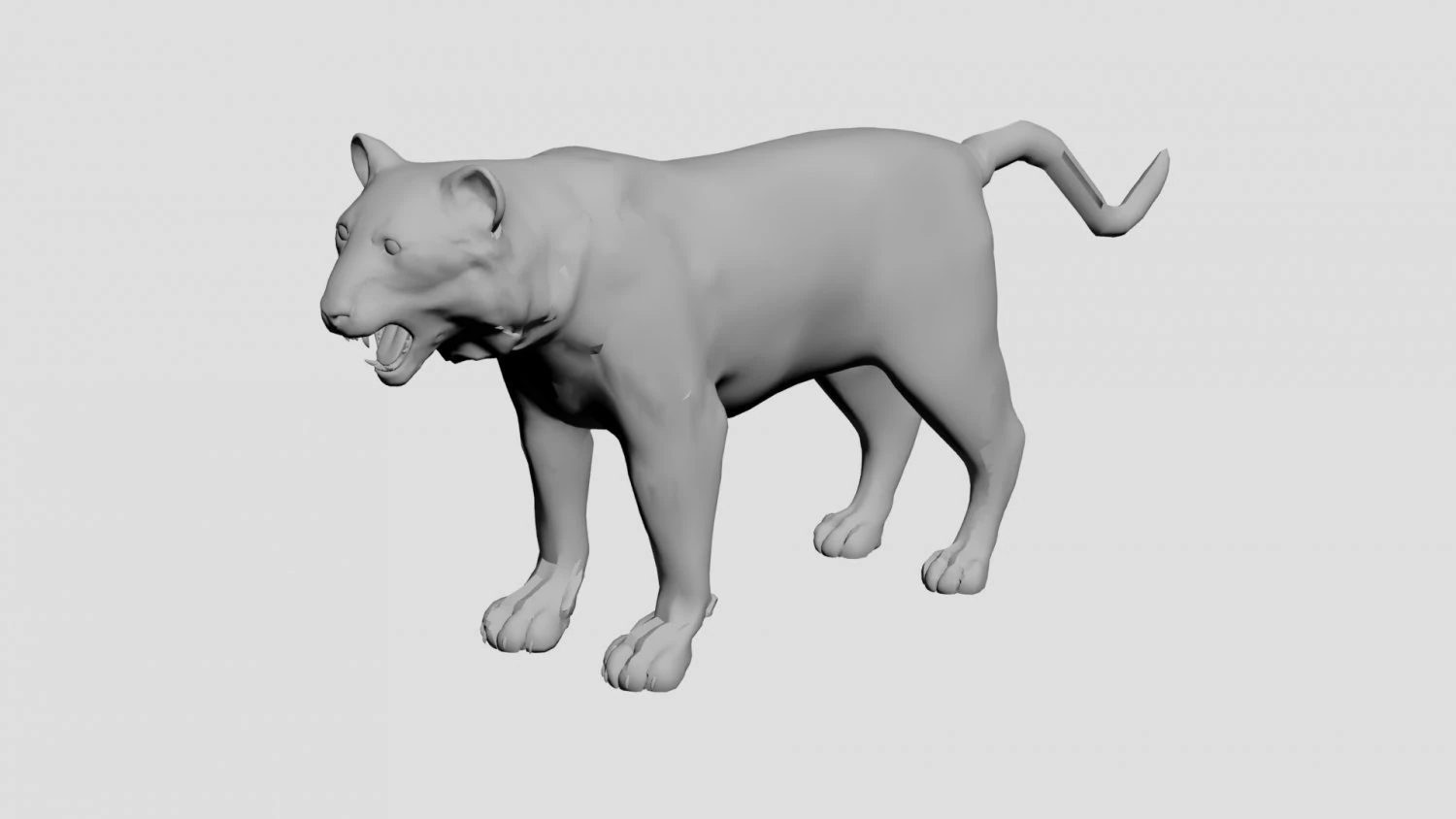 Tiger 3D Model .c4d .max .obj .3ds .fbx .stl .blend 