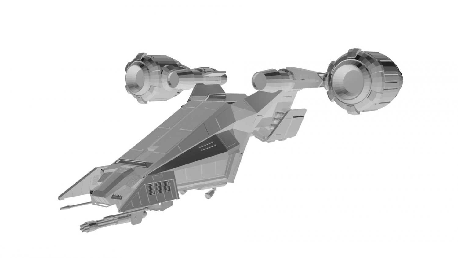Starfighter concept 3D Model .c4d .max .obj .3ds .fbx .stl .blend 