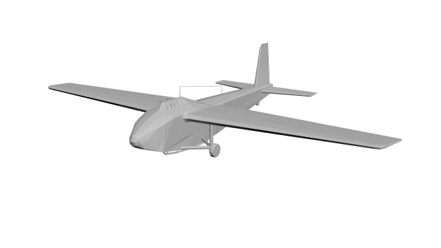 Old military aircraft concept 3D Model .c4d .max .obj .3ds .fbx .stl .blend 