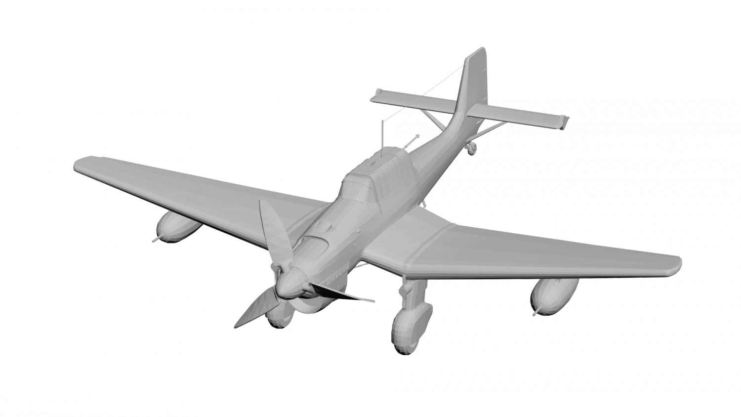 Old military aircraft concept 3D Model .c4d .max .obj .3ds .fbx .stl .blend 