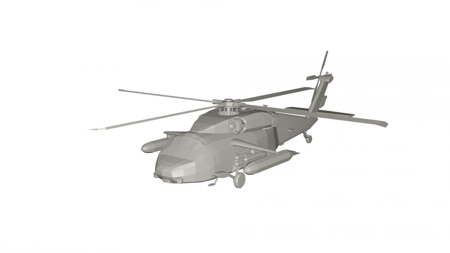 Military Helicopter concept 3D Model .c4d .max .obj .3ds .fbx .stl .blend